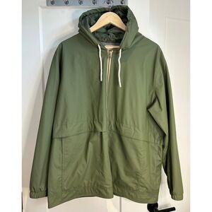 Weatherproof Vintage Mens XXL Olive Green Hooded Windbreaker Full Zip Jacket